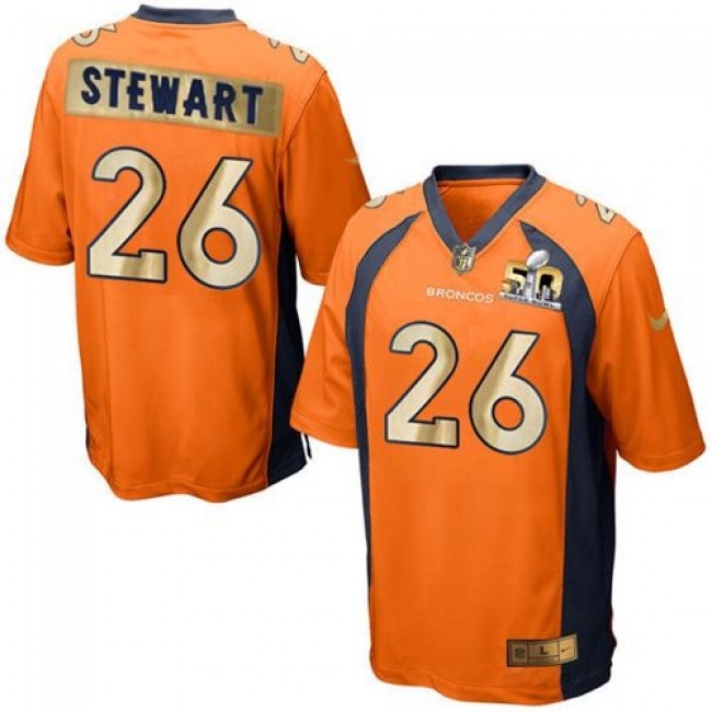 Nike Broncos #26 Darian Stewart Orange Team Color Men's Stitched NFL Game Super Bowl 50 Collection Jersey
