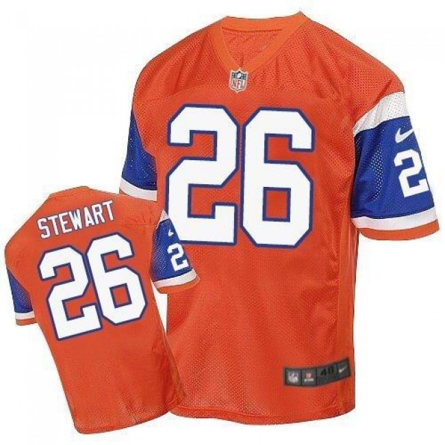 Nike Broncos #26 Darian Stewart Orange Throwback Men's Stitched NFL Elite Jersey