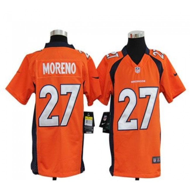 Denver Broncos #27 Knowshon Moreno Orange Team Color Youth Stitched NFL Elite Jersey