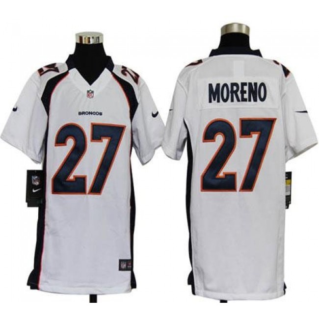 Denver Broncos #27 Knowshon Moreno White Youth Stitched NFL Elite Jersey