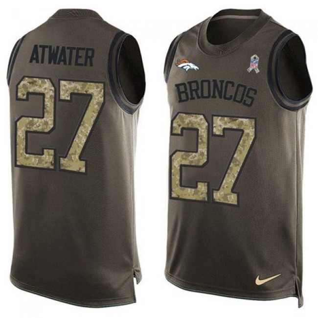 Nike Broncos #27 Steve Atwater Green Men's Stitched NFL Limited Salute To Service Tank Top Jersey