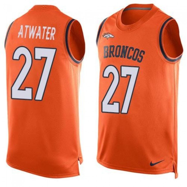 Nike Broncos #27 Steve Atwater Orange Team Color Men's Stitched NFL Limited Tank Top Jersey