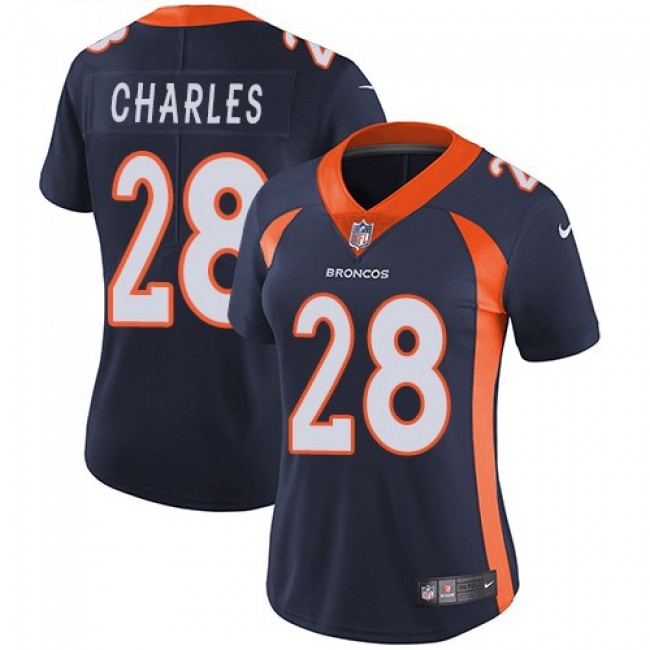 Women's Broncos #28 Jamaal Charles Blue Alternate Stitched NFL Vapor Untouchable Limited Jersey