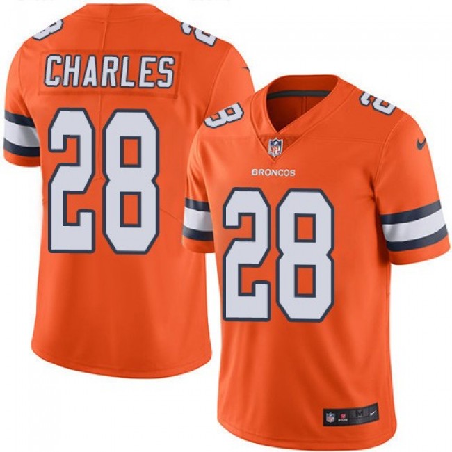 Denver Broncos #28 Jamaal Charles Orange Youth Stitched NFL Limited Rush Jersey