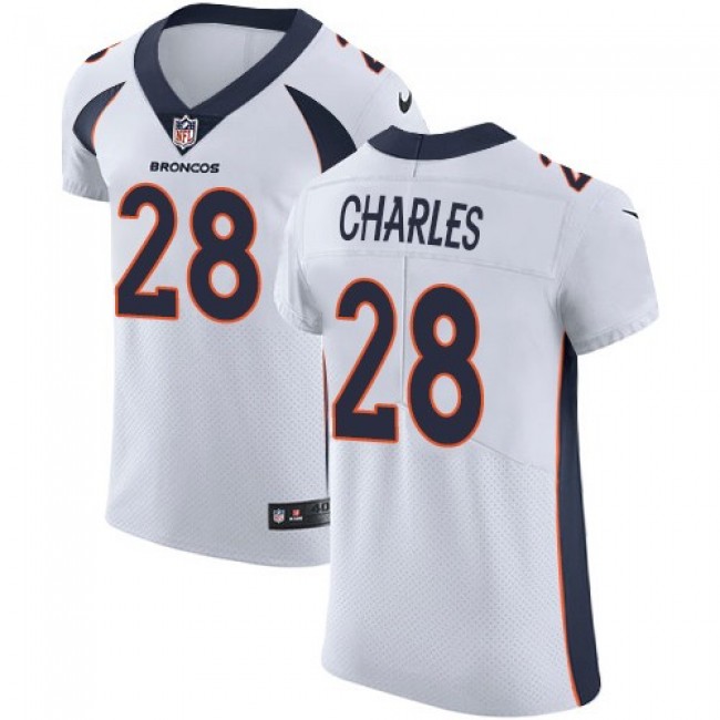 Nike Broncos #28 Jamaal Charles White Men's Stitched NFL Vapor Untouchable Elite Jersey