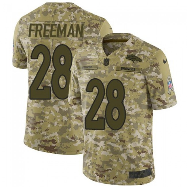 Nike Broncos #28 Royce Freeman Camo Men's Stitched NFL Limited 2018 Salute To Service Jersey