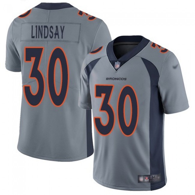Nike Broncos #30 Phillip Lindsay Gray Men's Stitched NFL Limited Inverted Legend Jersey