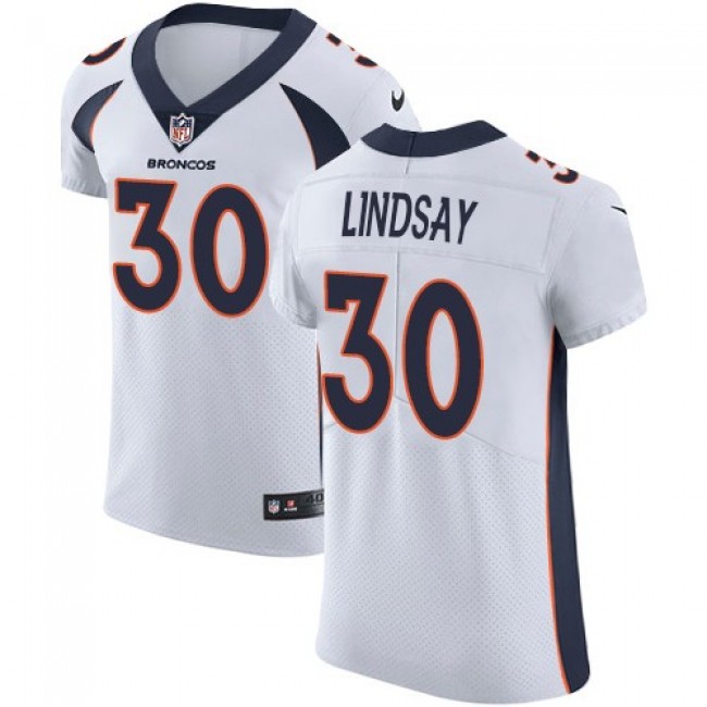 Nike Broncos #30 Phillip Lindsay White Men's Stitched NFL Vapor Untouchable Elite Jersey