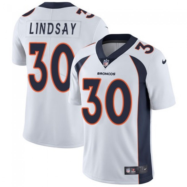 Nike Broncos #30 Phillip Lindsay White Men's Stitched NFL Vapor Untouchable Limited Jersey