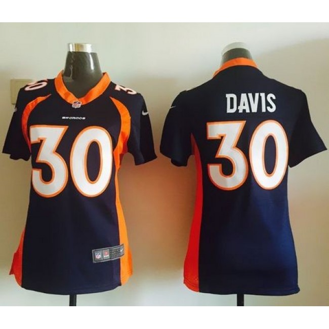 Women's Broncos #30 Terrell Davis Blue Alternate Stitched NFL New Elite Jersey