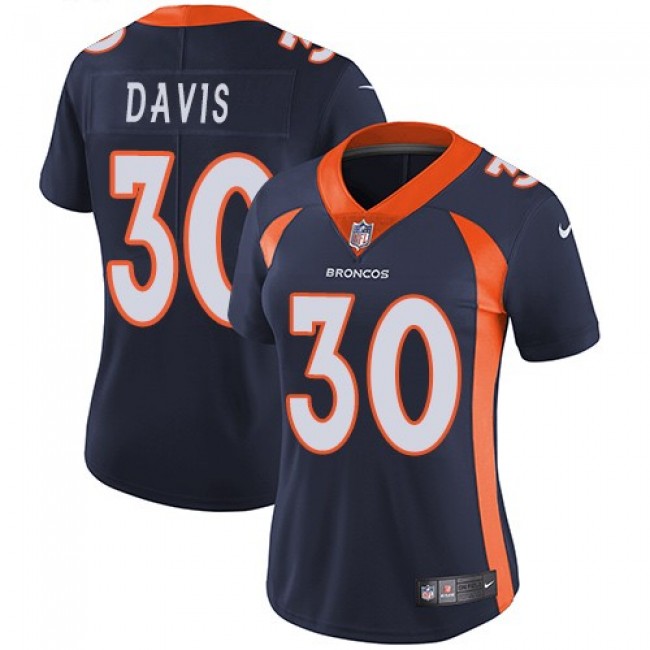 Women's Broncos #30 Terrell Davis Blue Alternate Stitched NFL Vapor Untouchable Limited Jersey