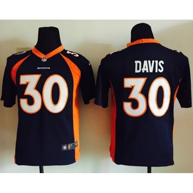 Denver Broncos #30 Terrell Davis Blue Alternate Youth Stitched NFL New Elite Jersey