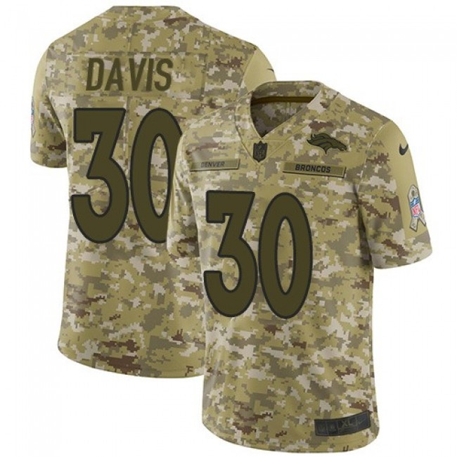 Nike Broncos #30 Terrell Davis Camo Men's Stitched NFL Limited 2018 Salute To Service Jersey