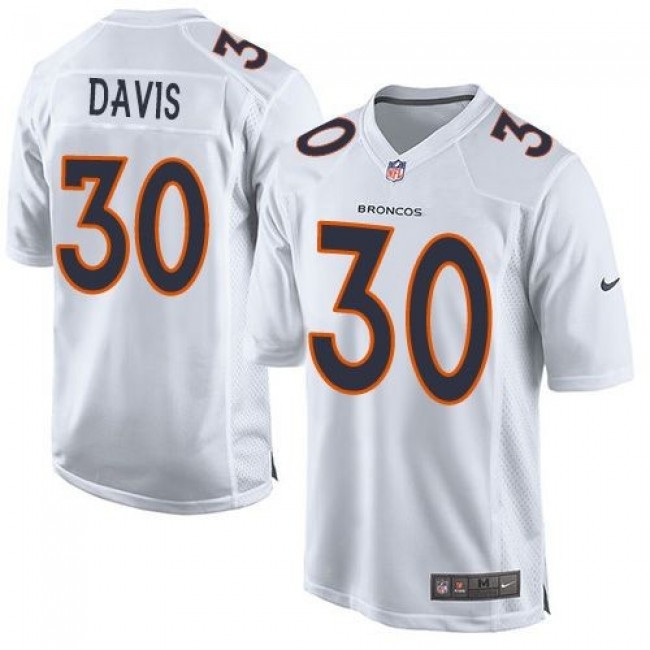 Nike Broncos #30 Terrell Davis White Men's Stitched NFL Game Event Jersey