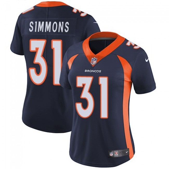 Women's Broncos #31 Justin Simmons Blue Alternate Stitched NFL Vapor Untouchable Limited Jersey