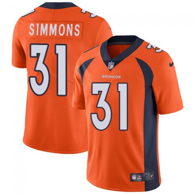 Denver Broncos #31 Justin Simmons Orange Team Color Youth Stitched NFL Vapor Untouchable Limited Jersey