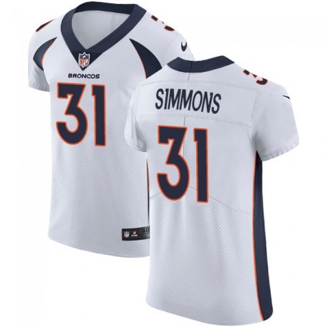 Nike Broncos #31 Justin Simmons White Men's Stitched NFL Vapor Untouchable Elite Jersey