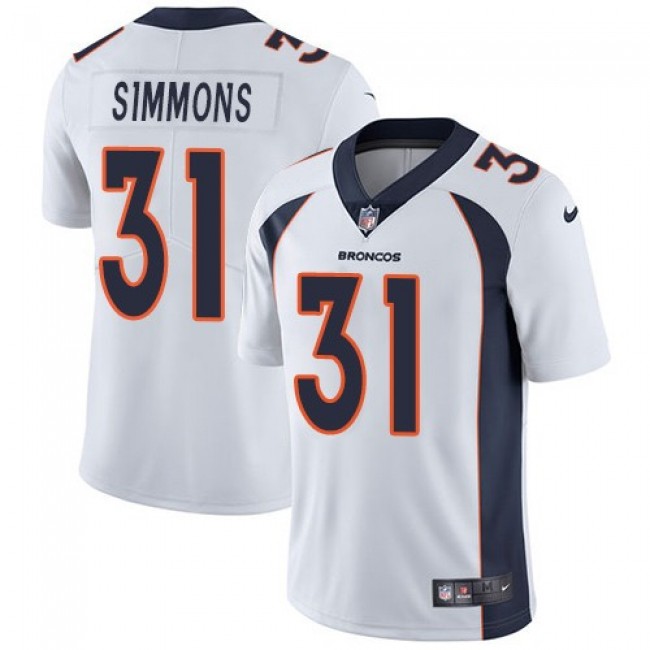 Nike Broncos #31 Justin Simmons White Men's Stitched NFL Vapor Untouchable Limited Jersey