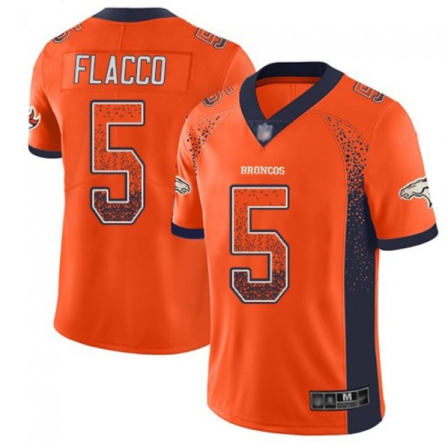 Nike Broncos #5 Joe Flacco Orange Team Color Men's Stitched NFL Limited Rush Drift Fashion Jersey