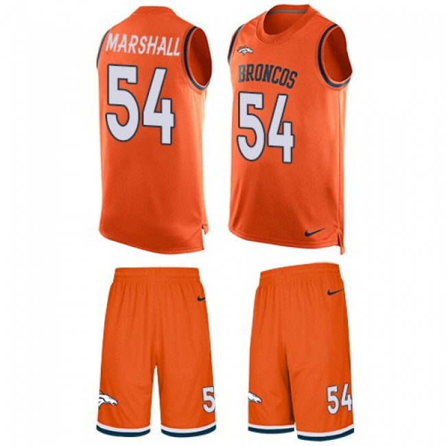 Nike Broncos #54 Brandon Marshall Orange Team Color Men's Stitched NFL Limited Tank Top Suit Jersey