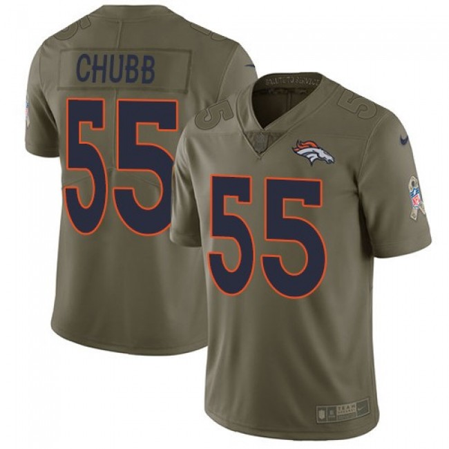 Nike Broncos #55 Bradley Chubb Olive Men's Stitched NFL Limited 2017 Salute To Service Jersey