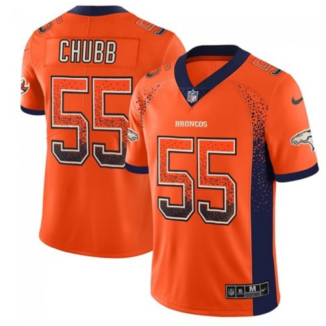Nike Broncos #55 Bradley Chubb Orange Team Color Men's Stitched NFL Limited Rush Drift Fashion Jersey