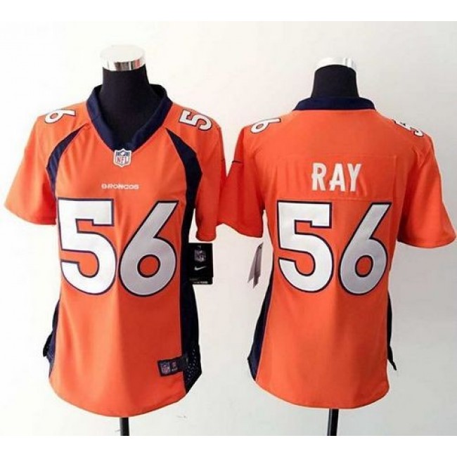 Women's Broncos #56 Shane Ray Orange Team Color Stitched NFL New Elite Jersey