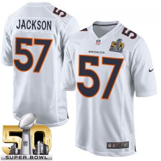 Denver Broncos #57 Tom Jackson White Super Bowl 50 Youth Stitched NFL Game Event Jersey