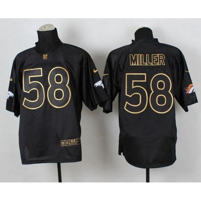 Nike Broncos #58 Von Miller Black Gold No. Fashion Men's Stitched NFL Elite Jersey