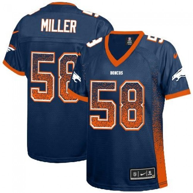 Women's Broncos #58 Von Miller Blue Alternate Stitched NFL Elite Drift Jersey