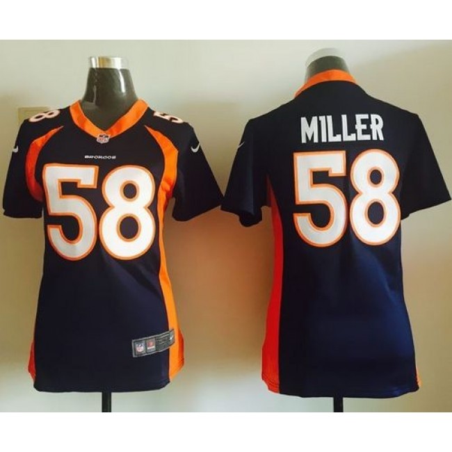 Women's Broncos #58 Von Miller Blue Alternate Stitched NFL Elite Jersey
