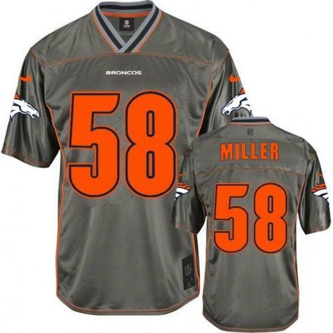 Denver Broncos #58 Von Miller Grey Youth Stitched NFL Elite Vapor Jersey