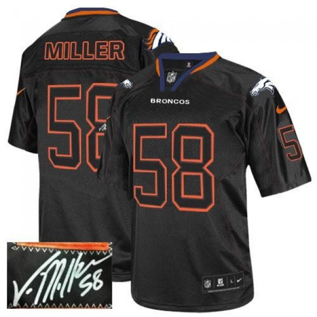 Nike Broncos #58 Von Miller Lights Out Black Men's Stitched NFL Elite Autographed Jersey