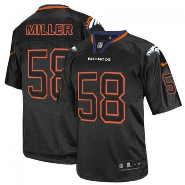 Nike Broncos #58 Von Miller Lights Out Black Men's Stitched NFL Elite Jersey