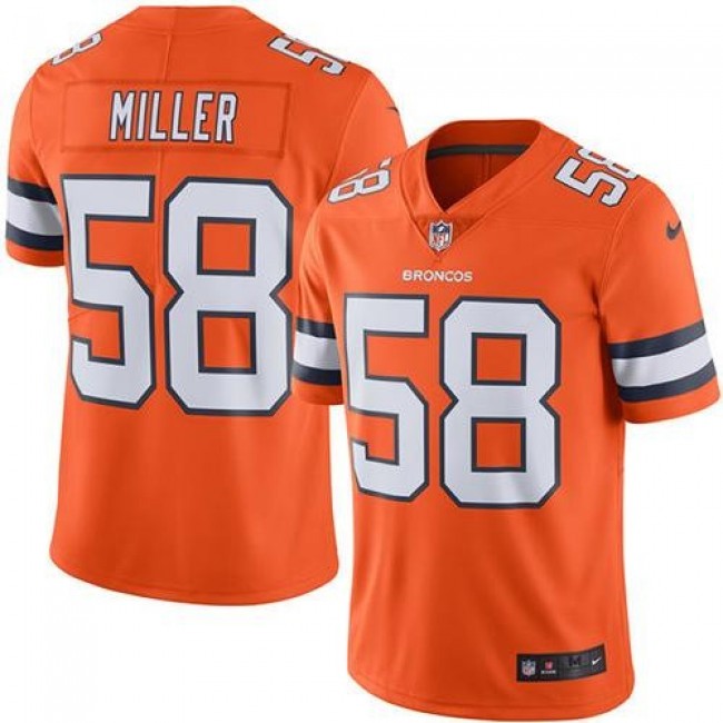 Nike Broncos #58 Von Miller Orange Men's Stitched NFL Limited Rush Jersey