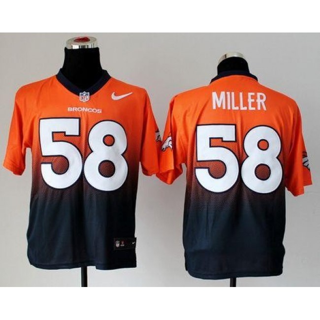 Nike Broncos #58 Von Miller Orange/Navy Blue Men's Stitched NFL Elite Fadeaway Fashion Jersey