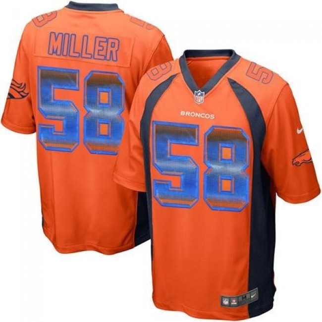 Nike Broncos #58 Von Miller Orange Team Color Men's Stitched NFL Limited Strobe Jersey