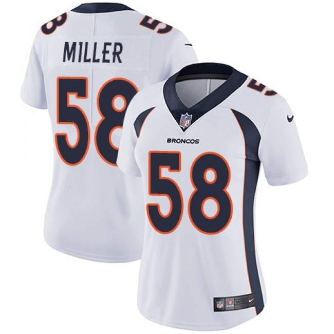 Women's Broncos #58 Von Miller White Stitched NFL Vapor Untouchable Limited Jersey