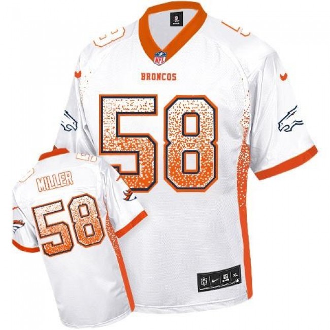 Denver Broncos #58 Von Miller White Youth Stitched NFL Elite Drift Fashion Jersey