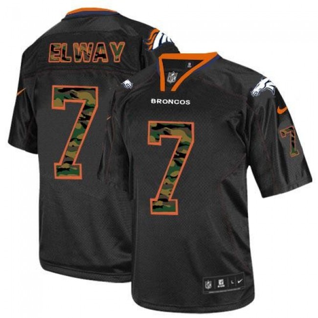 Nike Broncos #7 John Elway Black Men's Stitched NFL Elite Camo Fashion Jersey