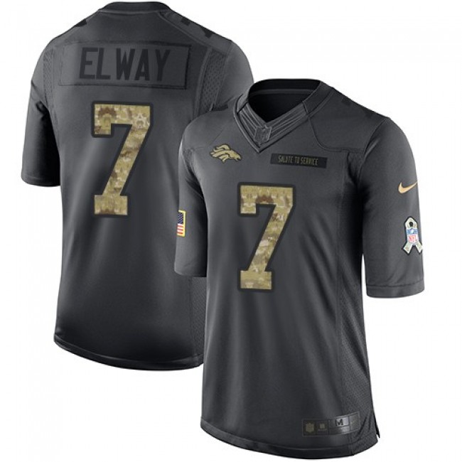 Denver Broncos #7 John Elway Black Youth Stitched NFL Limited 2016 Salute to Service Jersey