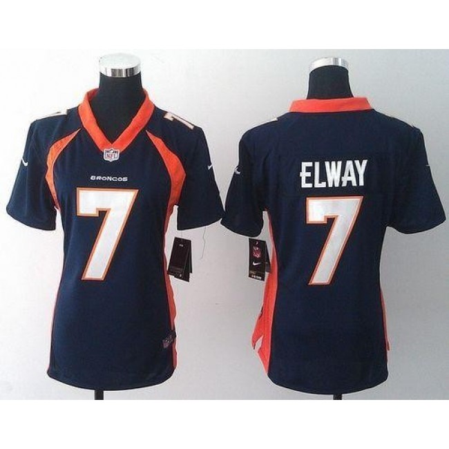 Women's Broncos #7 John Elway Blue Alternate Stitched NFL New Elite Jersey