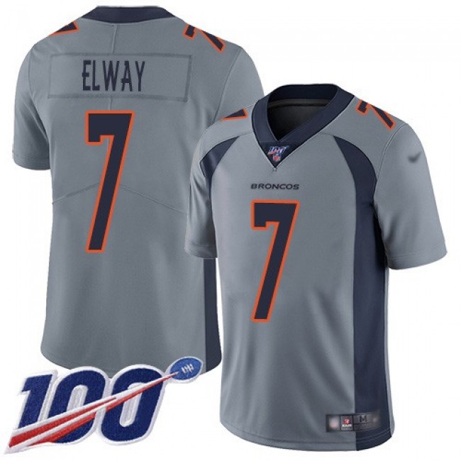 Nike Broncos #7 John Elway Gray Men's Stitched NFL Limited Inverted Legend 100th Season Jersey