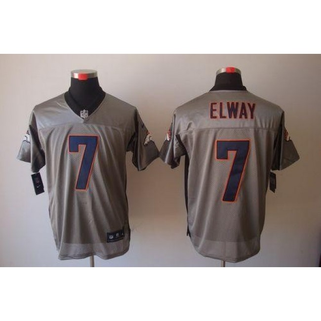 Nike Broncos #7 John Elway Grey Shadow Men's Stitched NFL Elite Jersey