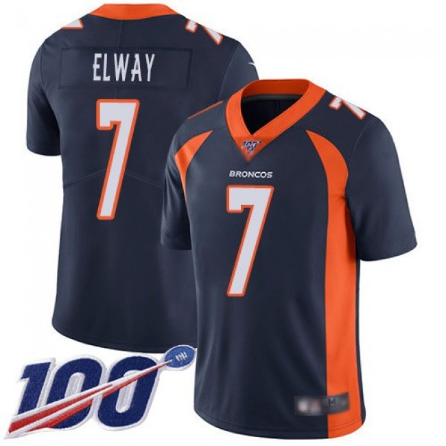 Nike Broncos #7 John Elway Navy Blue Alternate Men's Stitched NFL 100th Season Vapor Limited Jersey