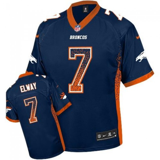 Nike Broncos #7 John Elway Navy Blue Alternate Men's Stitched NFL Elite Drift Fashion Jersey