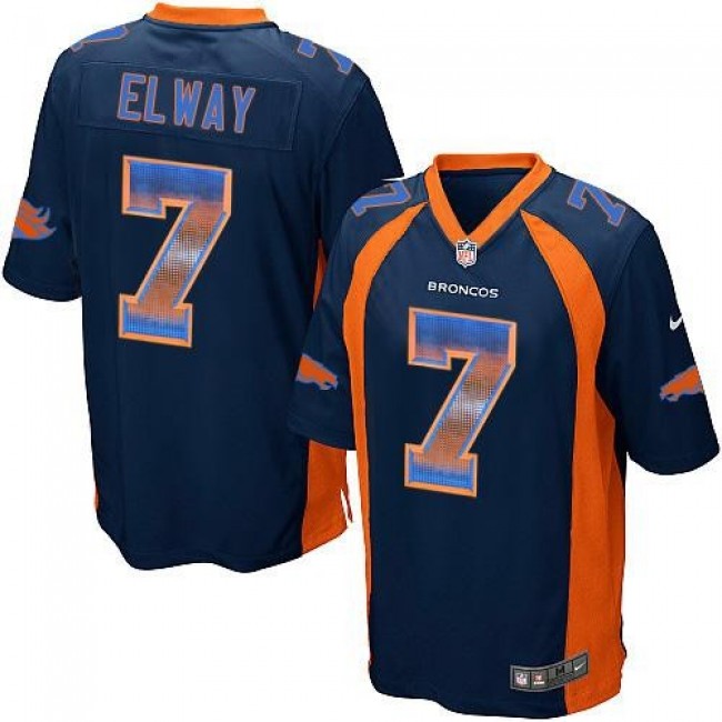 Nike Broncos #7 John Elway Navy Blue Alternate Men's Stitched NFL Limited Strobe Jersey