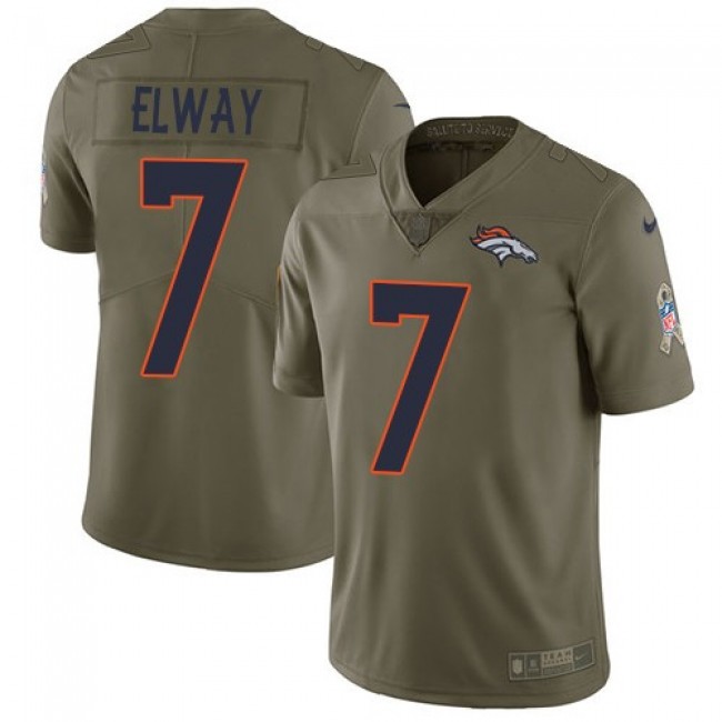 Nike Broncos #7 John Elway Olive Men's Stitched NFL Limited 2017 Salute to Service Jersey