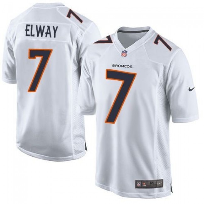Nike Broncos #7 John Elway White Men's Stitched NFL Game Event Jersey