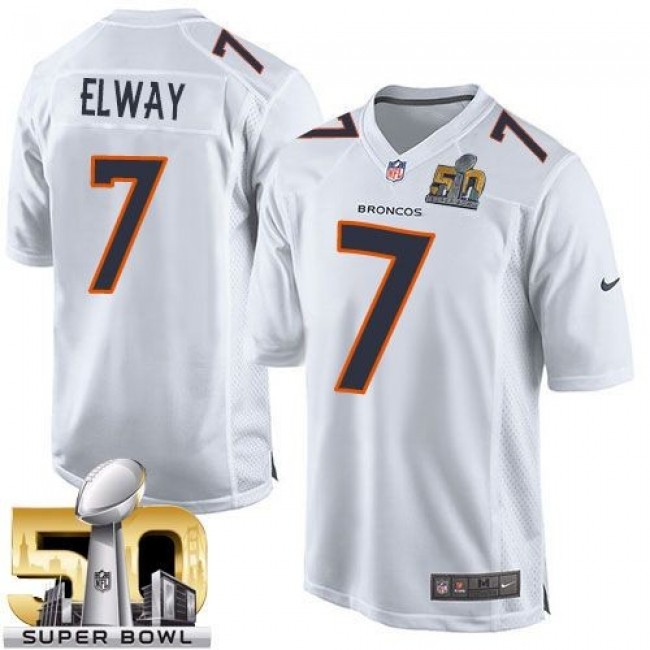 Denver Broncos #7 John Elway White Super Bowl 50 Youth Stitched NFL Game Event Jersey